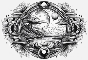 double helix space scape tattoo idea