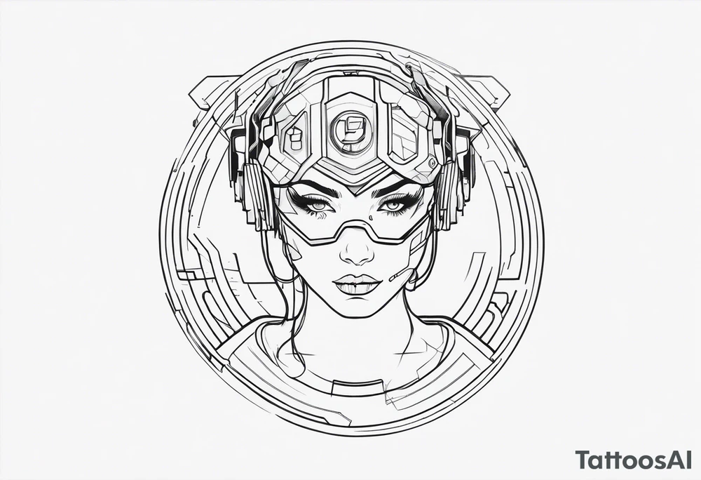 fine line. cyberpunk tattoo idea