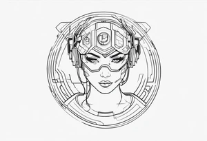 fine line. cyberpunk tattoo idea