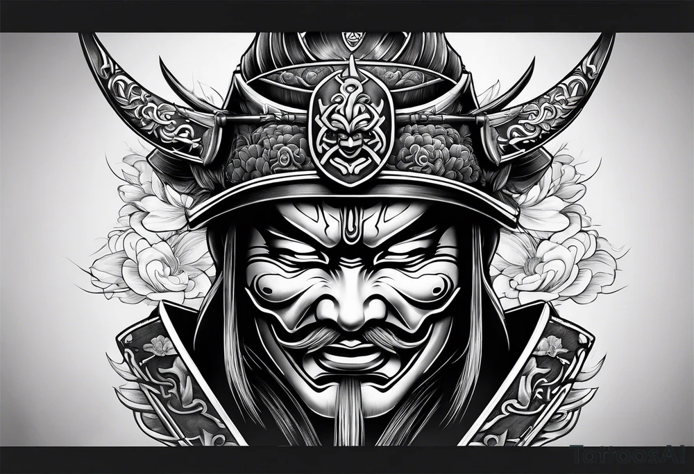 Samurai mask tattoo idea