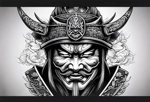 Samurai mask tattoo idea