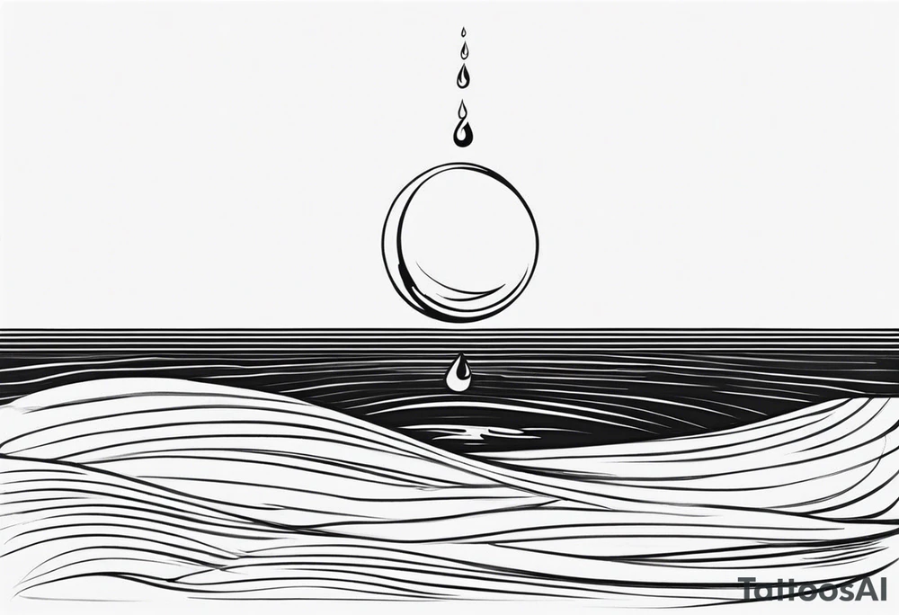 water drop falling into ocean tattoo idea