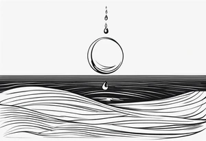 water drop falling into ocean tattoo idea