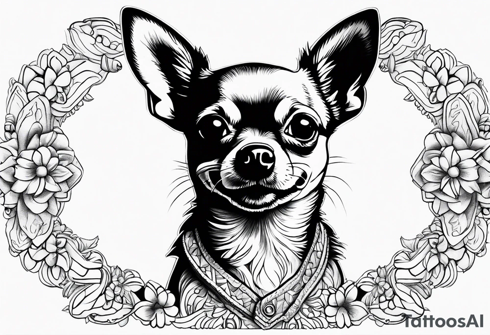 Funny chihuahua tattoo idea