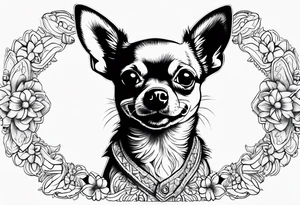 Funny chihuahua tattoo idea