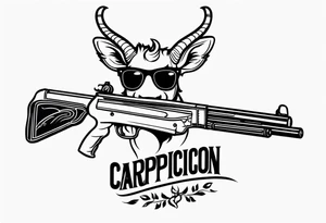 capricorn with sunglasses and shotgun tattoo idea