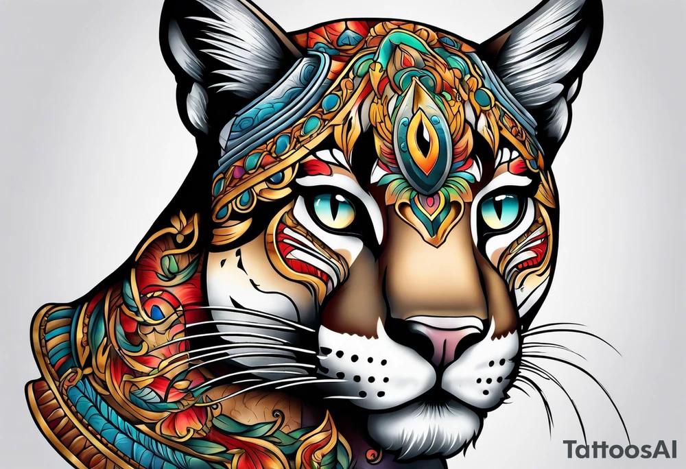 Third eye puma tattoo idea