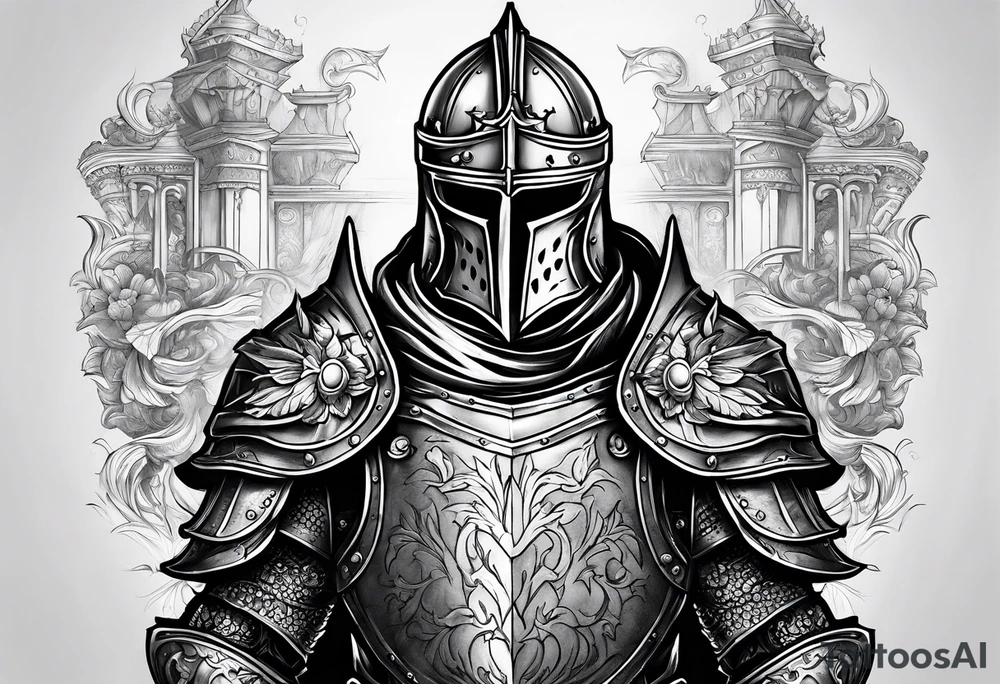 knight in heavy armor tattoo idea
