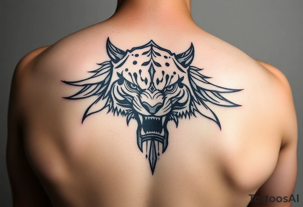 một khuông mặt được vẽ bởi những mũi tên lớn và nhỏ đang xen vào nhau tattoo idea