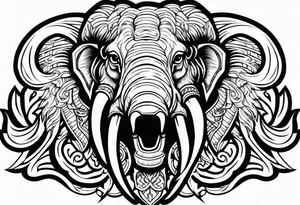 berserk strong mammoth head centerpiece tattoo idea