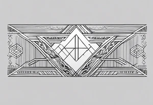 armband tattoo, horizontal with electromagnetic signal wave pattern tattoo idea