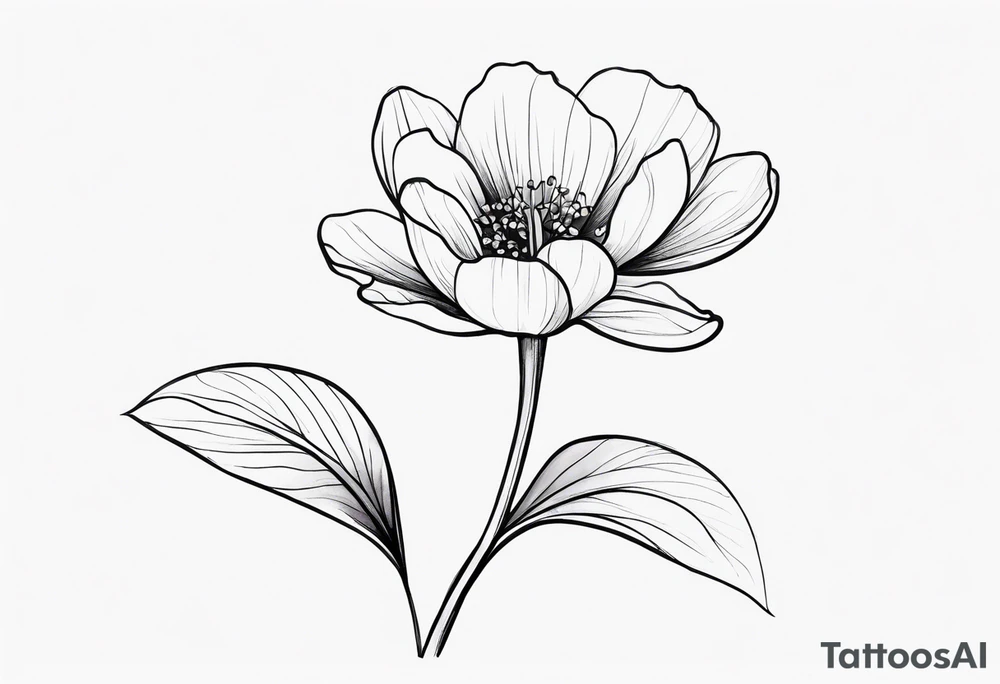 single stem violet flower tattoo idea