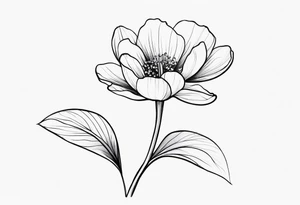 single stem violet flower tattoo idea