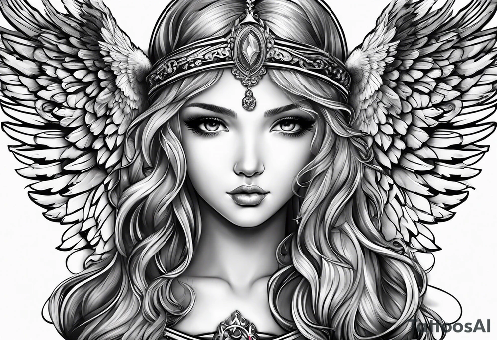 angel watching 4 children tattoo idea
