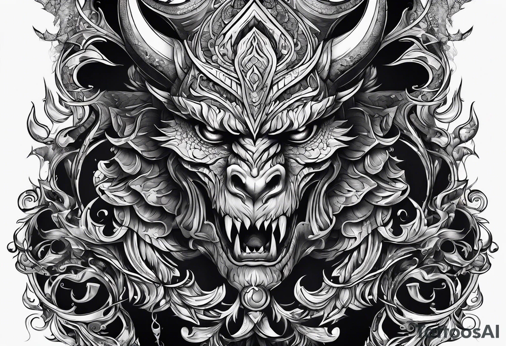 Demonic hand tattoo idea