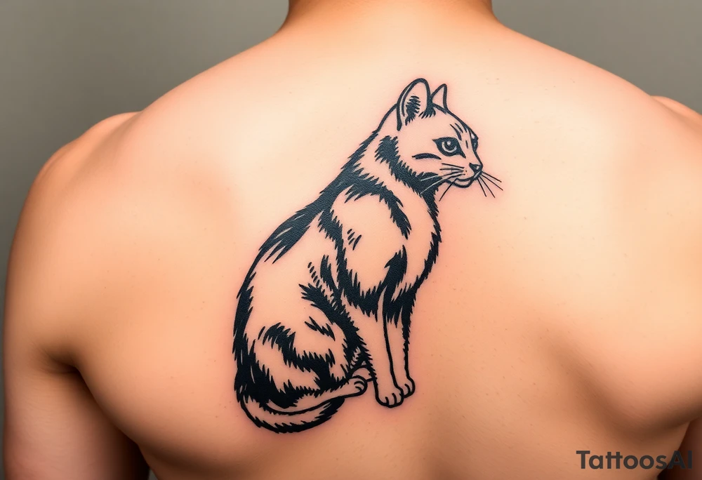 black cat tattoo idea
