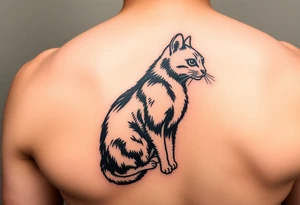 black cat tattoo idea