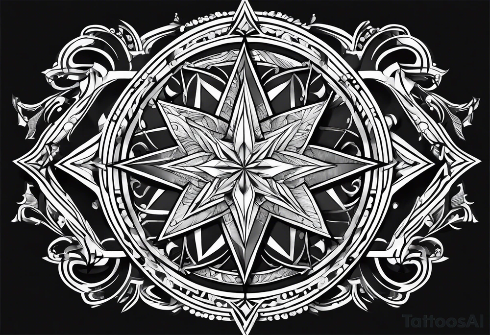 outline drawing of a star tattoo idea