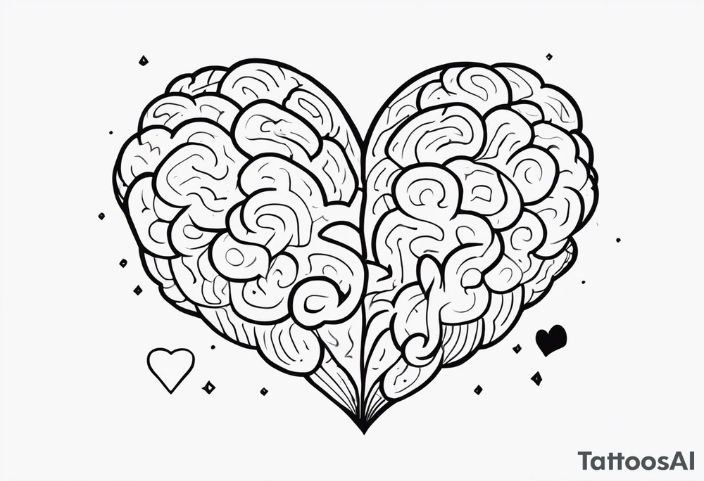 Brain, heart, love, abstract, symbolism, perseverance, heart break makes you strong, worth it, pain makes you stronger, strength tattoo idea