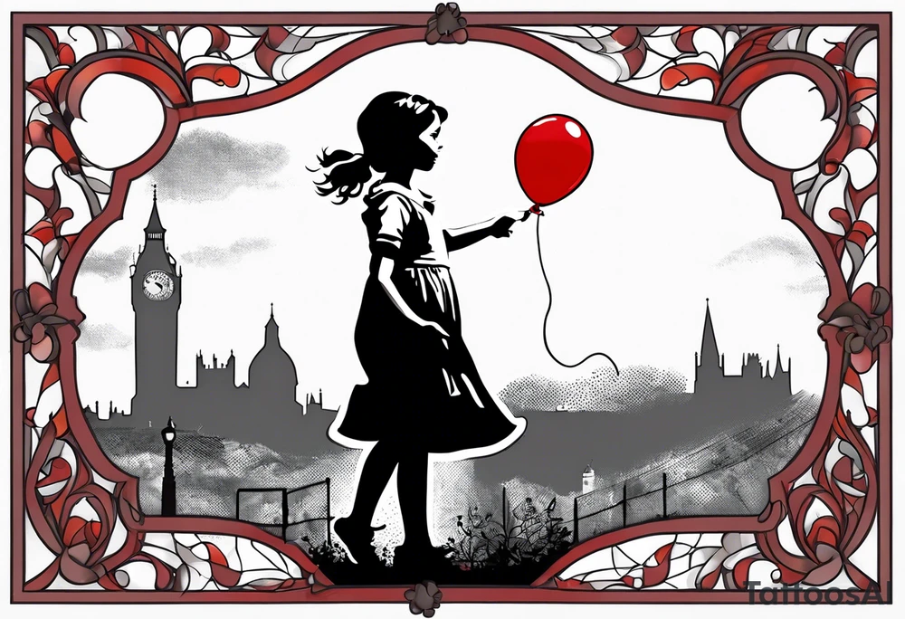 girl with the red balloon banksy tattoo idea