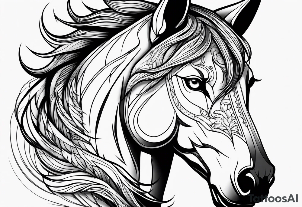 Wolf and horse tattoo idea