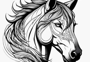 Wolf and horse tattoo idea