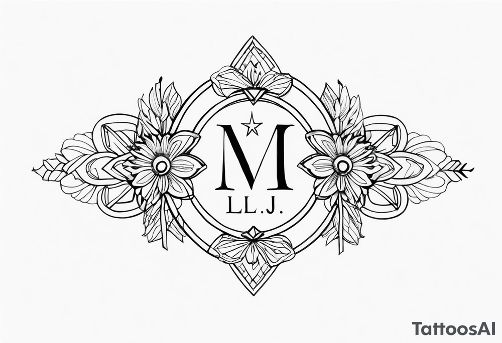 Paring salawaku tattoo combined With Initials MLJ tattoo idea