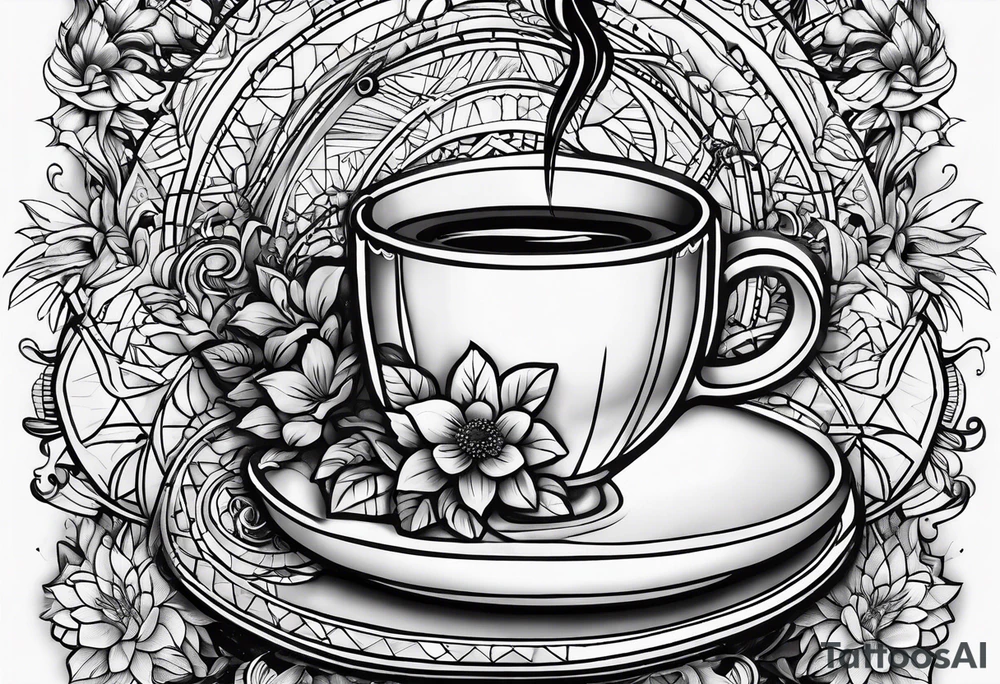 books and coffee tattoo idea