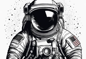 Astronaut holding a galaxy tattoo idea
