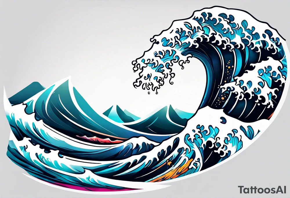 simple wave for outside forearm tattoo idea