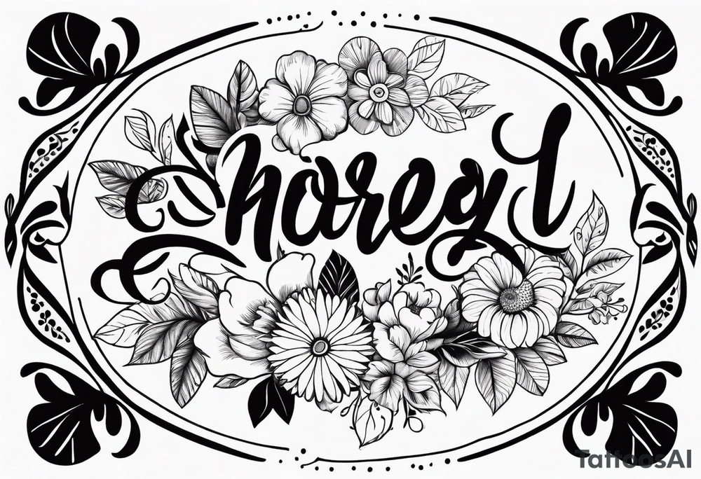 floral clouds circle vignette tattoo idea