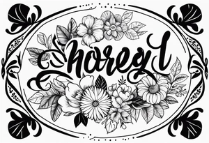 floral clouds circle vignette tattoo idea
