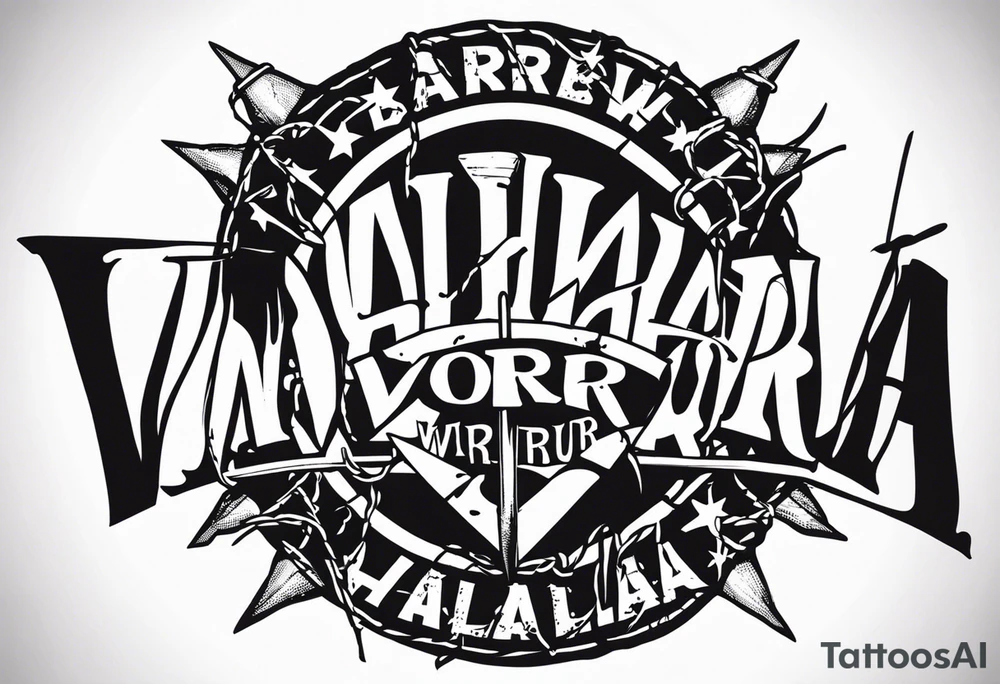 Wounded warrior valhalla barb wire tattoo idea