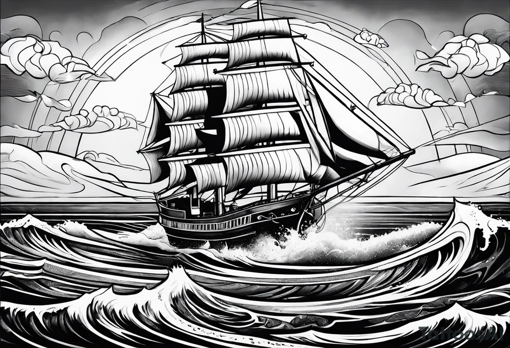 calm seas tattoo idea