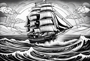 calm seas tattoo idea
