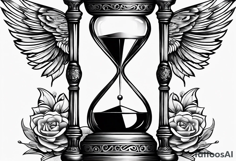 hourglass with wing carpe diem for men tattoo idea