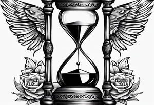 hourglass with wing carpe diem for men tattoo idea