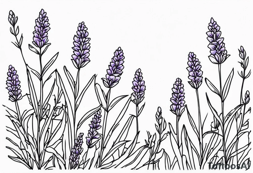 lavender flowers tattoo idea