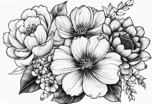 Flower bouquet tattoo idea