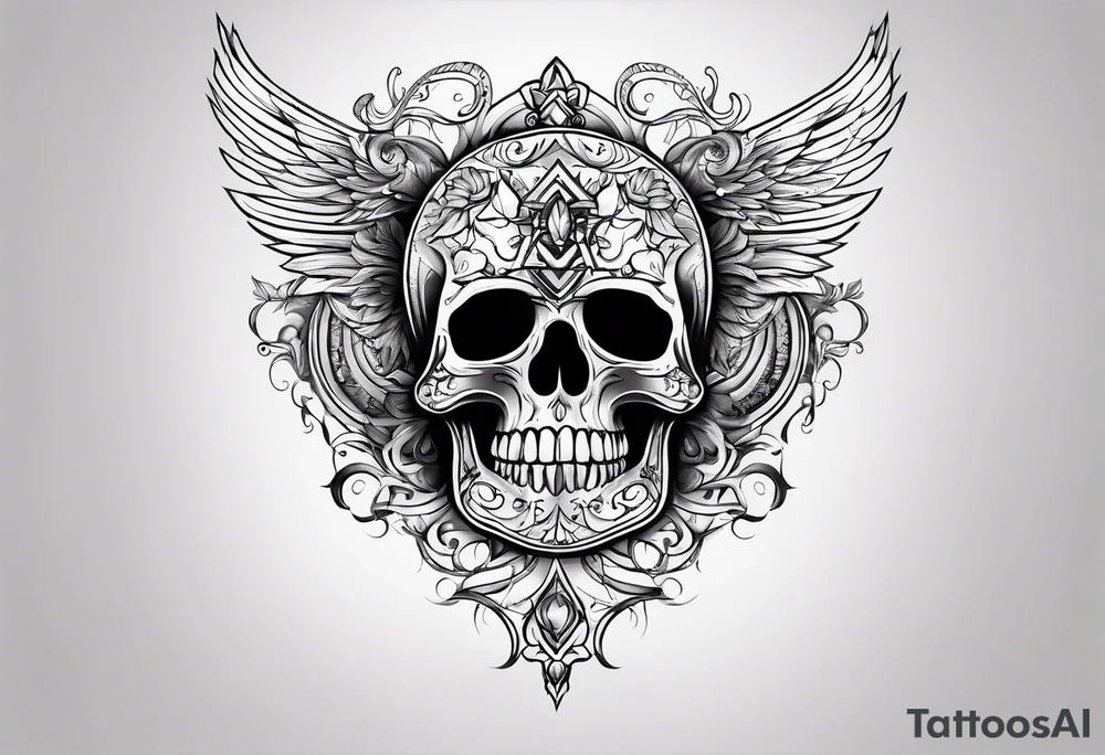 Full sternum tattoo lettering tattoo idea