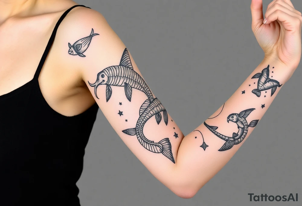 sea ​​animals tattoo idea