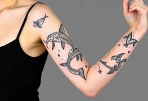 sea ​​animals tattoo idea