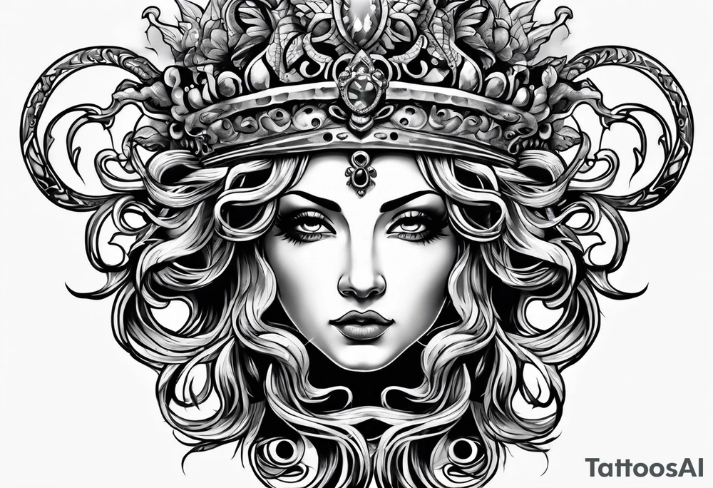 medusa crown tattoo idea