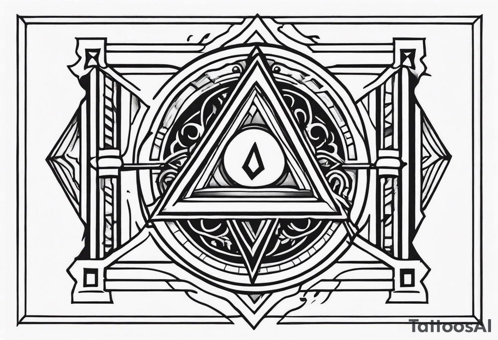 free masonry symbol , rectangle tattoo idea