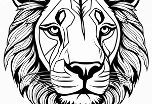 Moitié visage lion avec son bebe tattoo idea