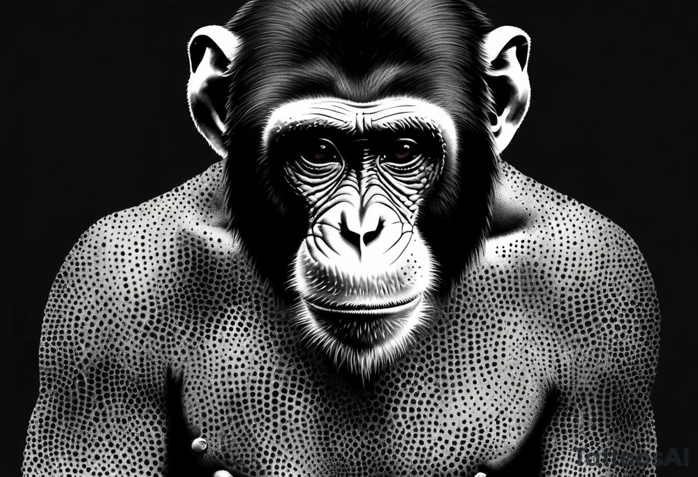 aggressive monkey on torso tattoo tattoo idea