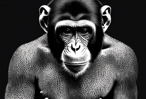 aggressive monkey on torso tattoo tattoo idea