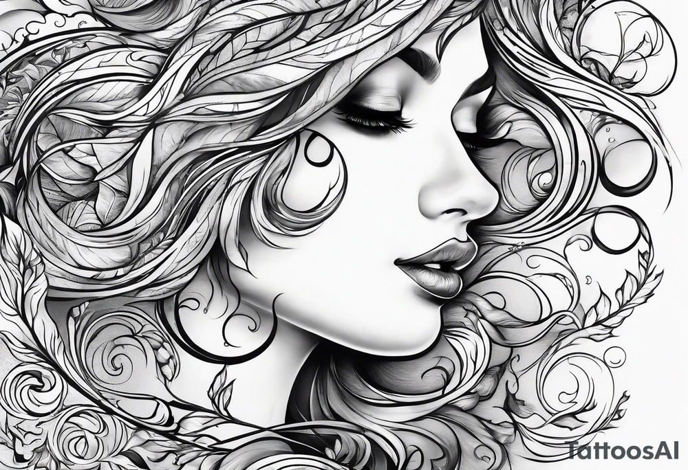 Leaves swirling in the wind tattoo idea