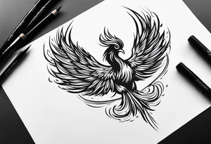 The phoenix enveloped in flames, tattoo idea