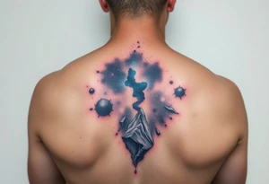Beautiful and epic 3d milky way that appears to be coming out of the skin tattoo idea
